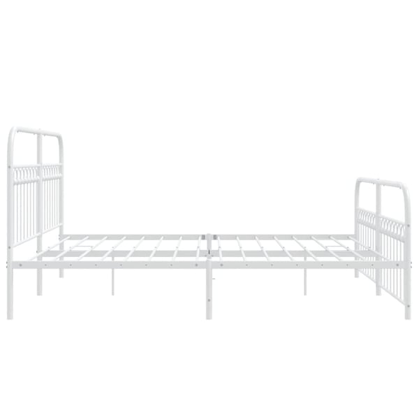 vidaXL Sengeramme i metall med hode- og fotgavl hvit 183x213 cm
