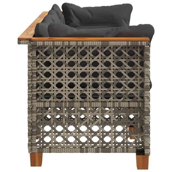 vidaXL 3-personers havesofa med hynder polyrattan grå