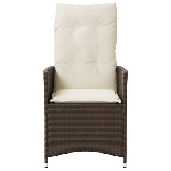 vidaXL havestole 2 stk. med lænefunktion og hynder polyrattan brun