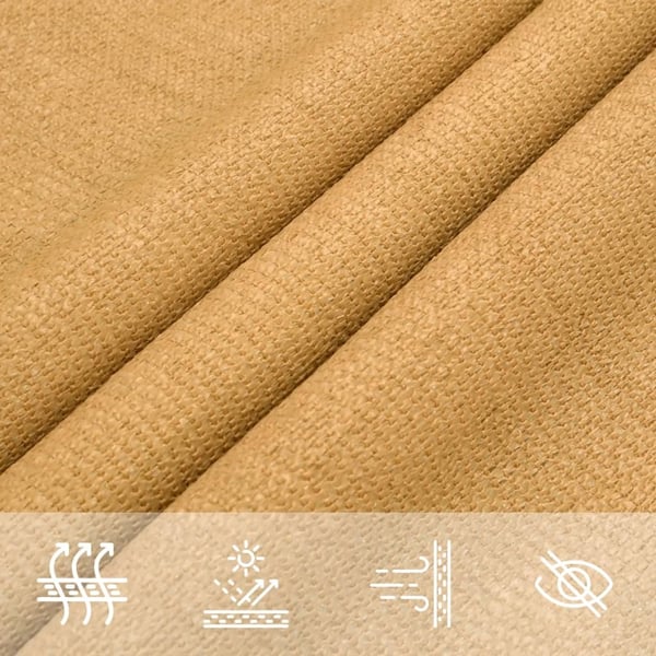 vidaXL Solseil 160 g/m² rektangulær sand 3,5x5 m HDPE