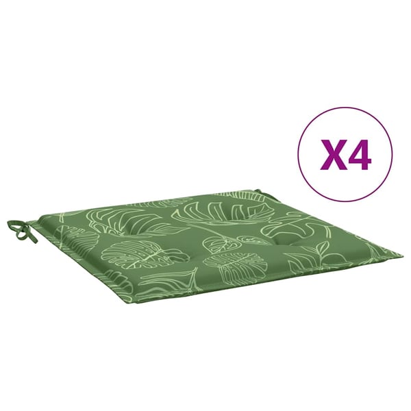 vidaXL stolehynder 4 stk. 40x40x4 cm stof bladmønster