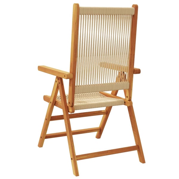 vidaXL Hagestoler 2 stk beige heltre akasie og polypropylen