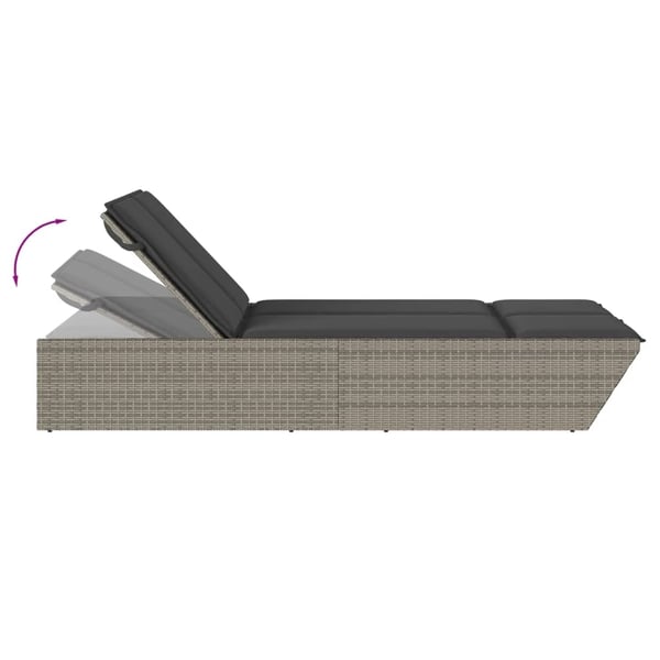 vidaXL loungesofa med hynder polyrattan grå