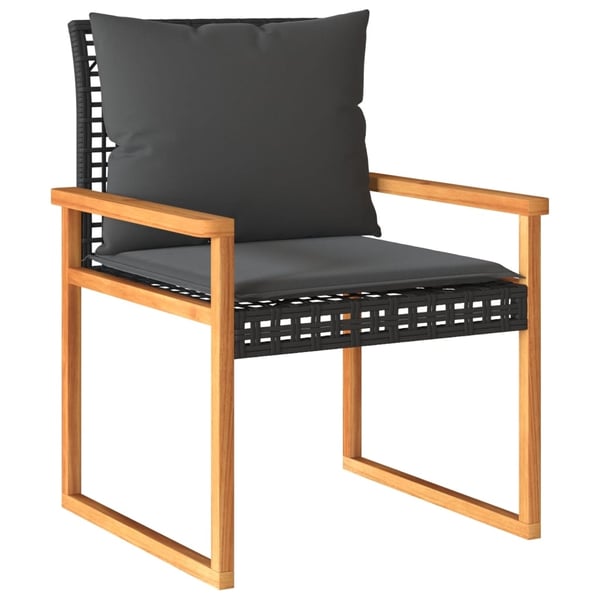 vidaXL loungesæt til haven 4 dele med hynder polyrattan sort