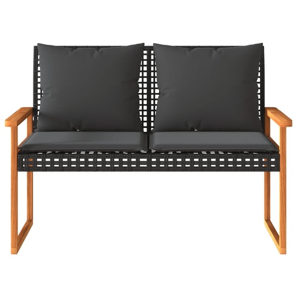 vidaXL loungesæt til haven 4 dele med hynder polyrattan sort