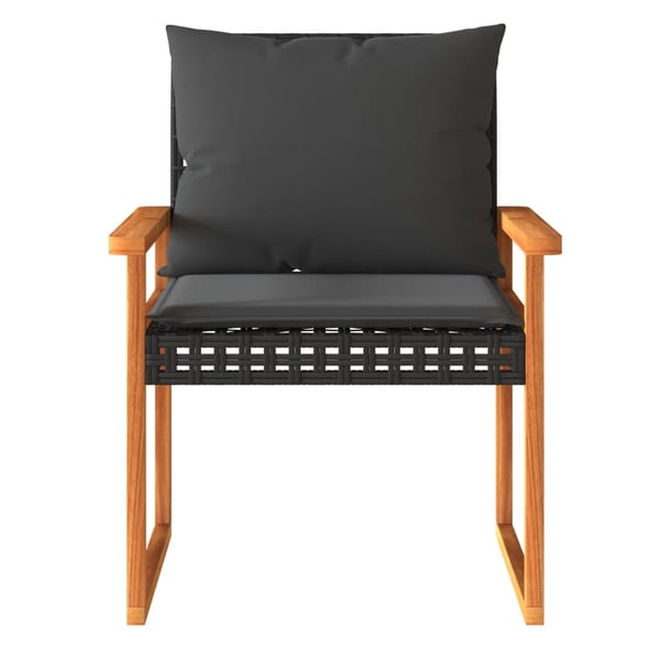 vidaXL loungesæt til haven 4 dele med hynder polyrattan sort