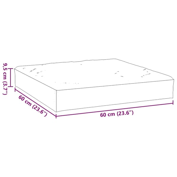 vidaXL pallehynde 60x60x10 cm stof meleret mørkegrå