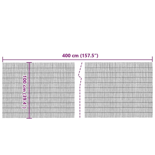 vidaXL havehegn 400x100 cm siv
