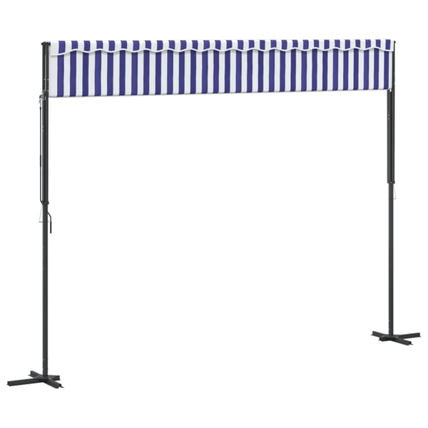 vidaXL Frittstående markise blå og hvit 400x300 cm stoff og stål