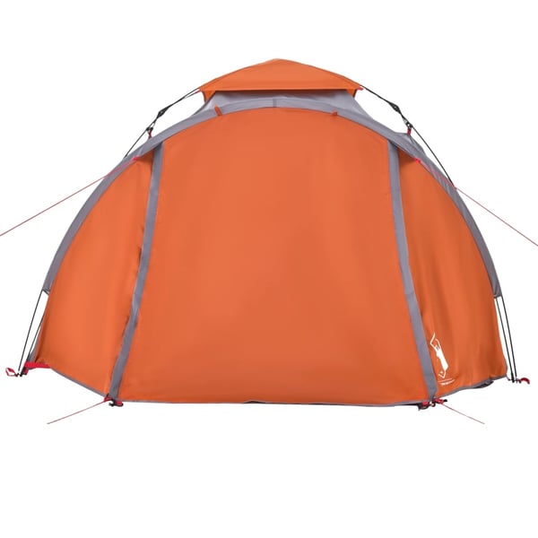 vidaXL Campingtelt 3 personer grå og oransje hurtigutløser