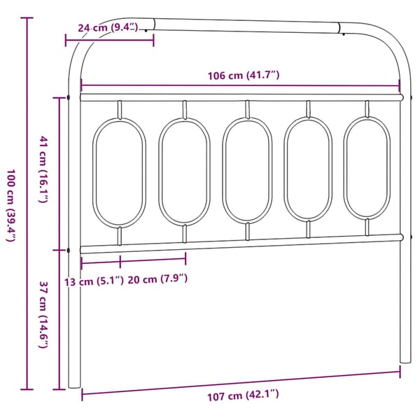vidaXL Metallinen vaihtopääty musta 107 cm
