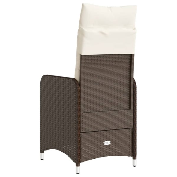 vidaXL havestole 2 stk. med lænefunktion og hynder polyrattan brun