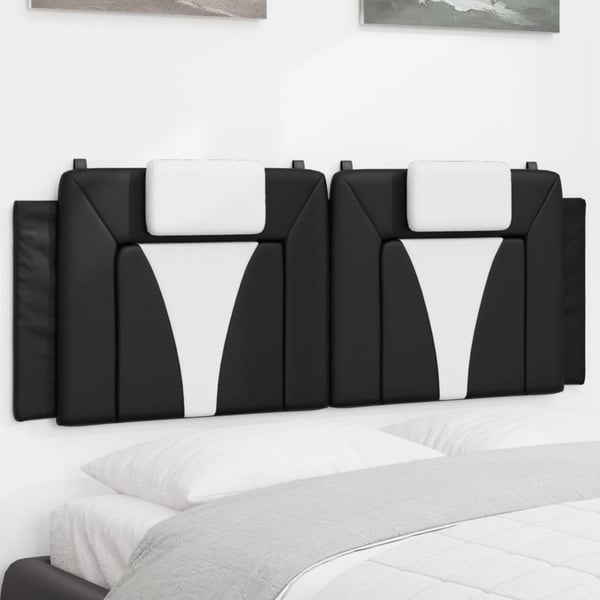 vidaXL gavlpude Viana 140 cm kunstlæder sort og hvid
