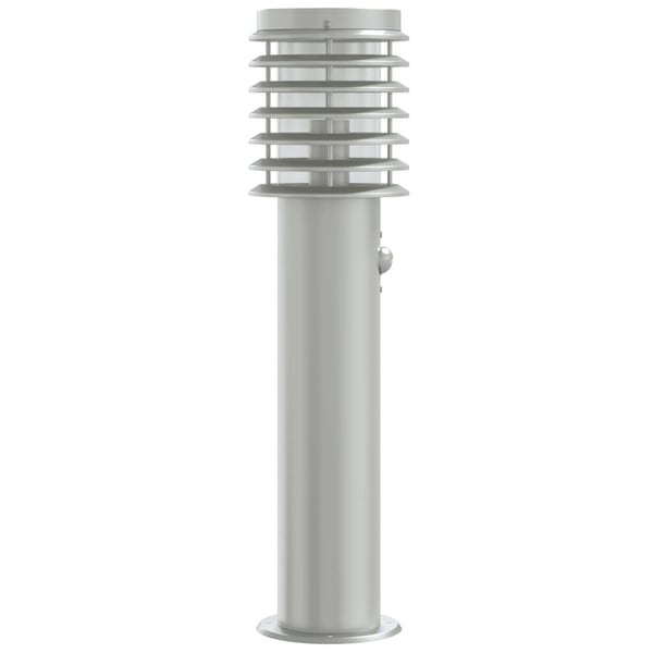 vidaXL Utendørs gulvlampe med sensor sølv 60 cm rustfritt stål
