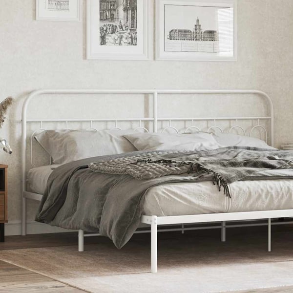 vidaXL udskiftningsgavl 200 cm metal hvid
