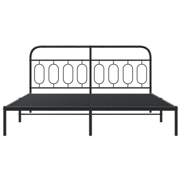 vidaXL Sengeramme i metall med sengegavl svart 193x203 cm