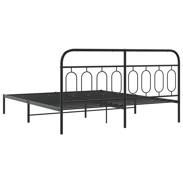 vidaXL Sengeramme i metall med sengegavl svart 193x203 cm