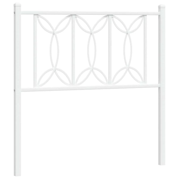 vidaXL Utskiftbar sengegavl i metall hvit 75 cm