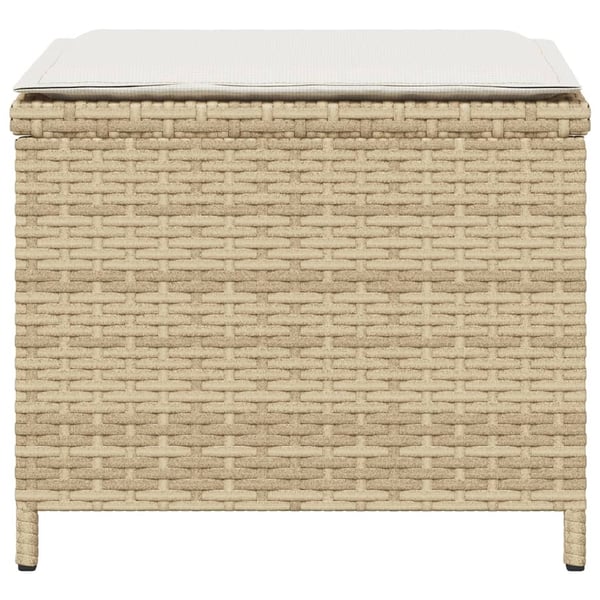 vidaXL haveskamler 4 stk. med hynder 40x40x35 cm polyrattan beige