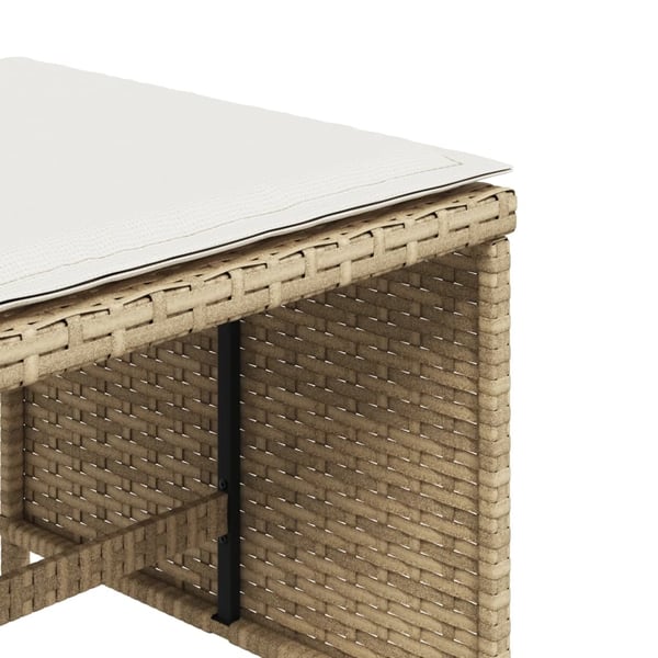 vidaXL haveskamler 4 stk. med hynder 40x40x35 cm polyrattan beige