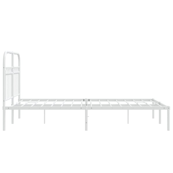 vidaXL Sengeramme i metall med hodegavl hvit 120x200 cm