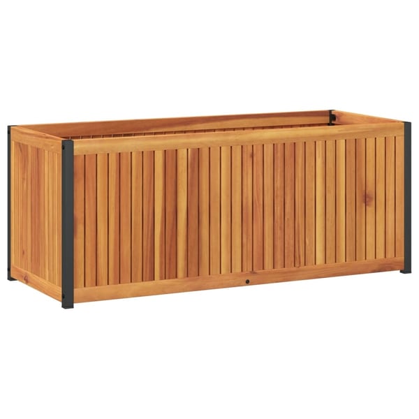 vidaXL Plantekasse 110x45x44 cm helte akasie og stål