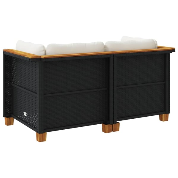 vidaXL hjørnemoduler til havesofa 2 stk. med hynder polyrattan sort