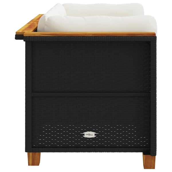 vidaXL hjørnemoduler til havesofa 2 stk. med hynder polyrattan sort