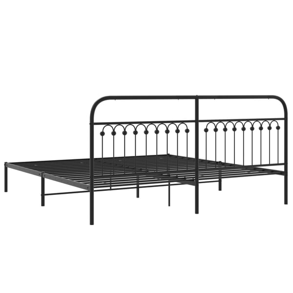 vidaXL sengeramme med sengegavl 200x200 cm metal sort