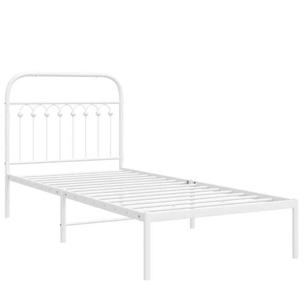 vidaXL sengeramme med sengegavl 90x190 cm metal hvid