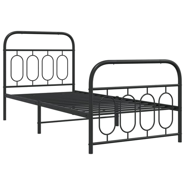 vidaXL Metallinen sängynrunko päädyillä musta 80x200 cm