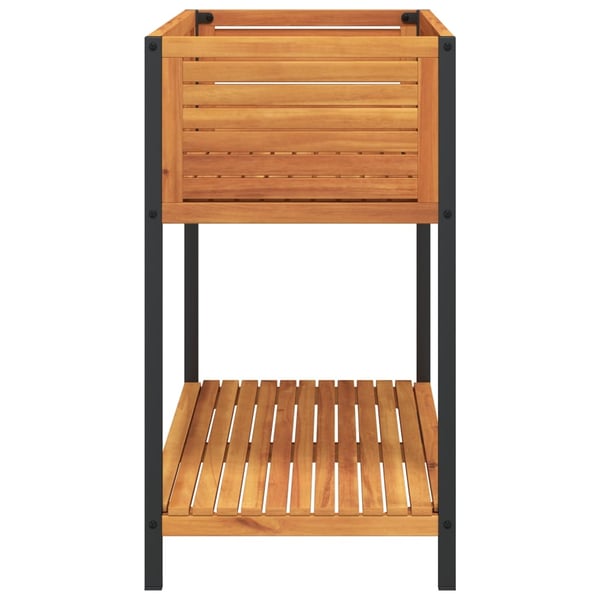 vidaXL plantekasse med hylde 110x45x80 cm massivt akacietræ og stål