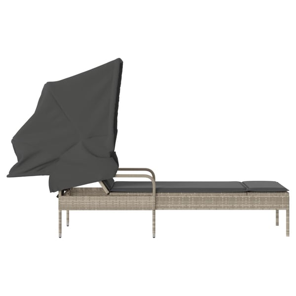 vidaXL loungesofa med baldakin polyrattan grå
