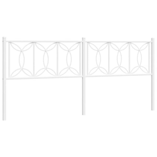 vidaXL Utskiftbar sengegavl i metall hvit 193 cm