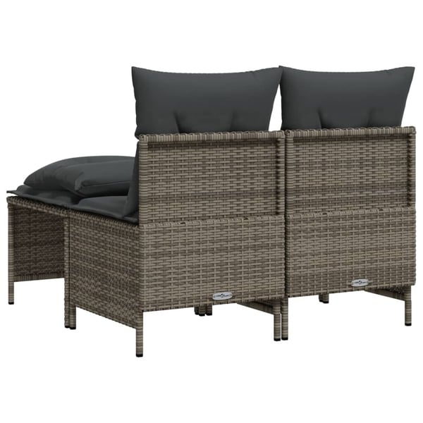 vidaXL sofasæt til haven 4 dele med hynder polyrattan grå