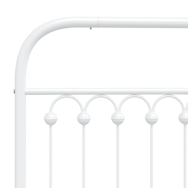 vidaXL Sengeramme i metall med hode- og fotgavl hvit 75x190 cm