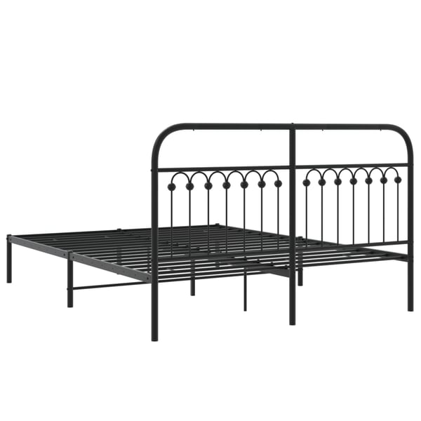 vidaXL Sengeramme i metall med sengegavl svart 150x200 cm
