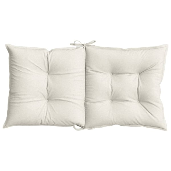 vidaXL stolehynder med lav ryg 2 stk. 100x50x7 cm stof cremefarvet