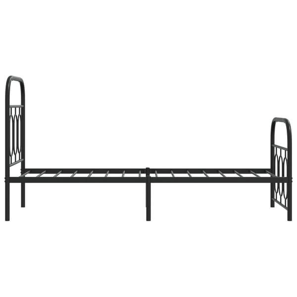 vidaXL Metallinen sängynrunko päädyillä musta 75x190 cm