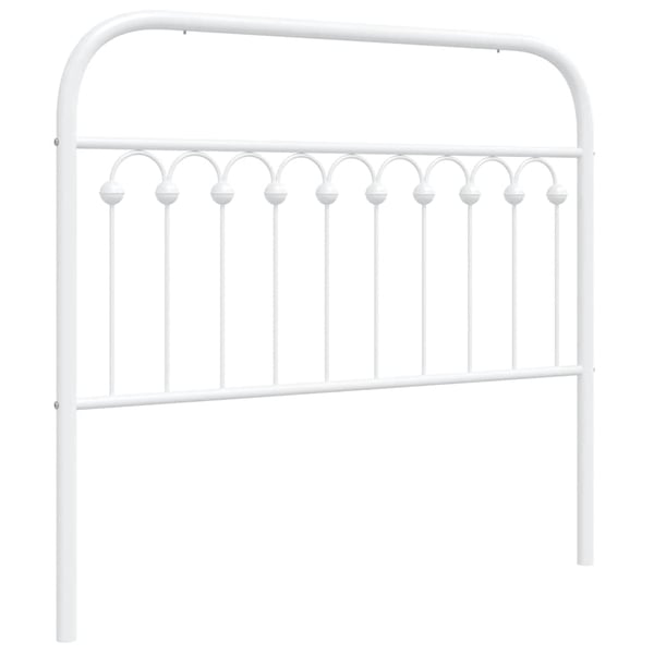 vidaXL Utskiftbar sengegavl i metall hvit 107 cm