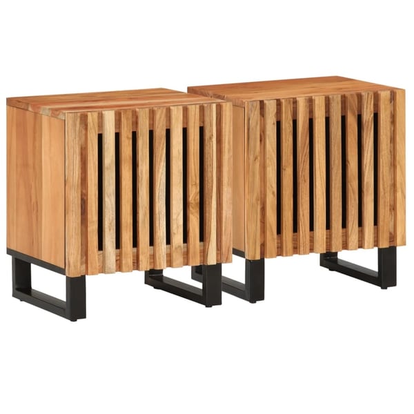 vidaXL Yöpöydät 2 kpl 40x34x46 cm täysi akaasiapuu