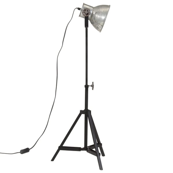 vidaXL Gulvlampe 25 W vintage sølv 35x35x65/95 cm E27