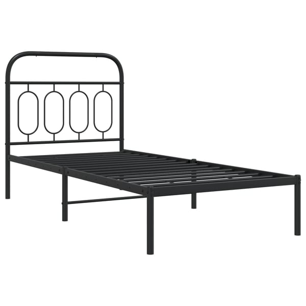 vidaXL sengeramme med sengegavl 80x200 cm metal sort