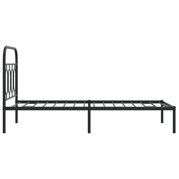 vidaXL sengeramme med sengegavl 80x200 cm metal sort