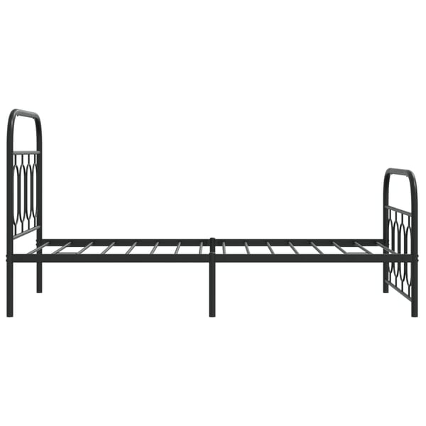 vidaXL Sengeramme i metall med hode- og fotgavl svart 90x200 cm