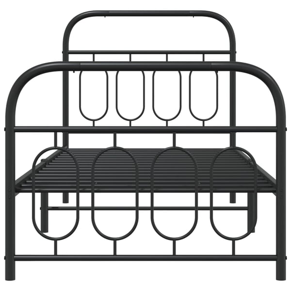 vidaXL Sengeramme i metall med hode- og fotgavl svart 90x200 cm