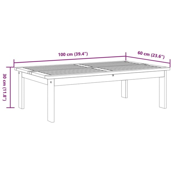 vidaXL Hagebord 100x60x30 cm heltre akasie