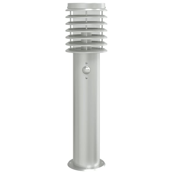vidaXL Utendørs gulvlamper med sensorer 3stk sølv 60 cm rustfritt stål