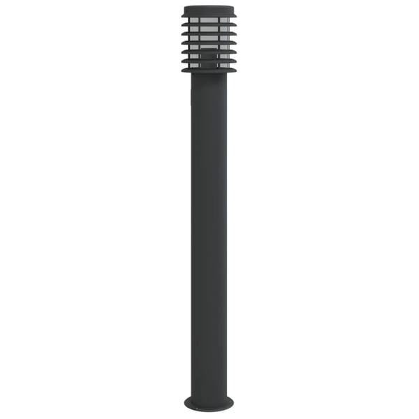 vidaXL Utendørs gulvlamper med uttak 3 stk svart 110 cm rustfritt stål