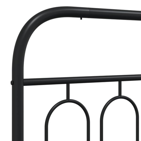 vidaXL Sengeramme i metall med sengegavl svart 200x200 cm